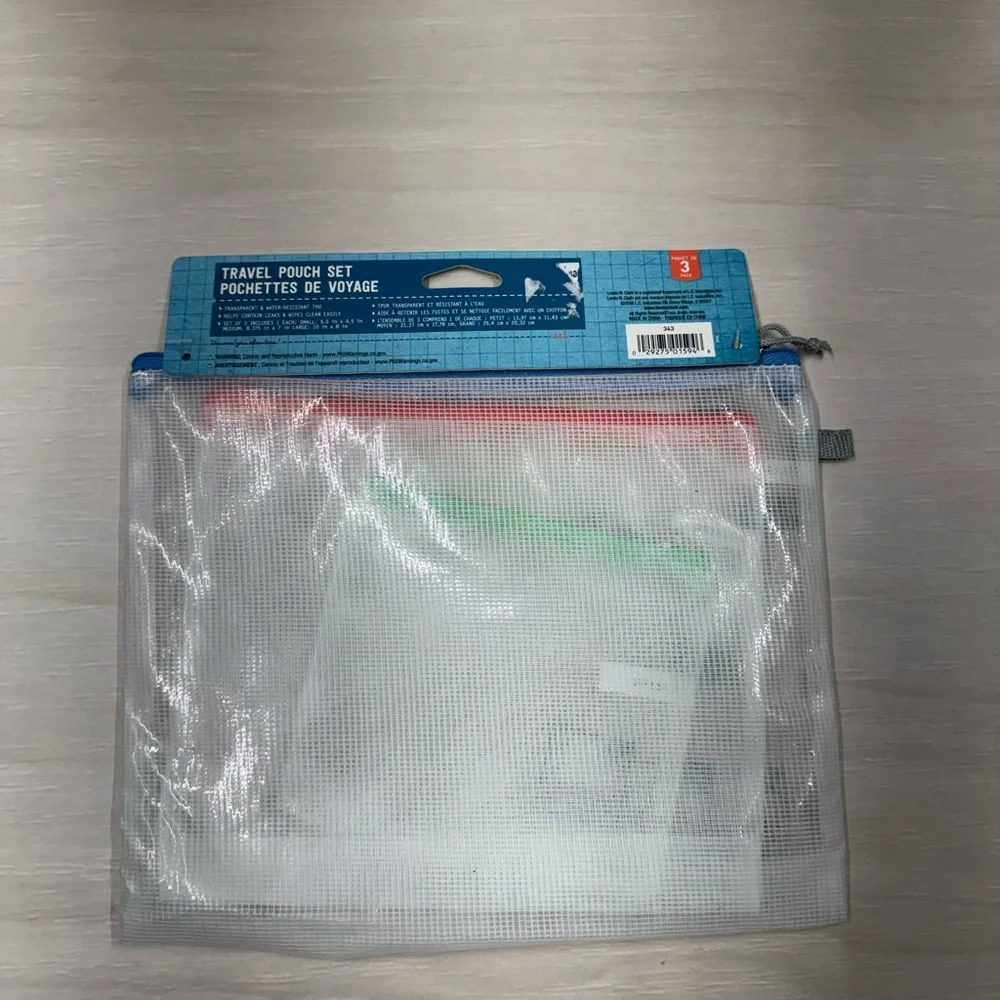 Travel Tablet Accessory Pouch - Clear